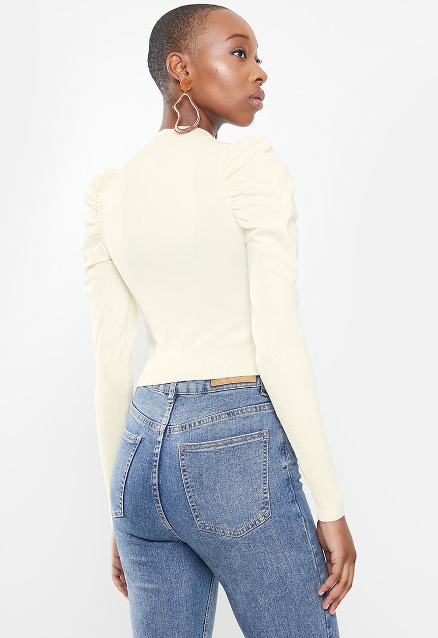 Glamorous - Puff sleeve knit - off white