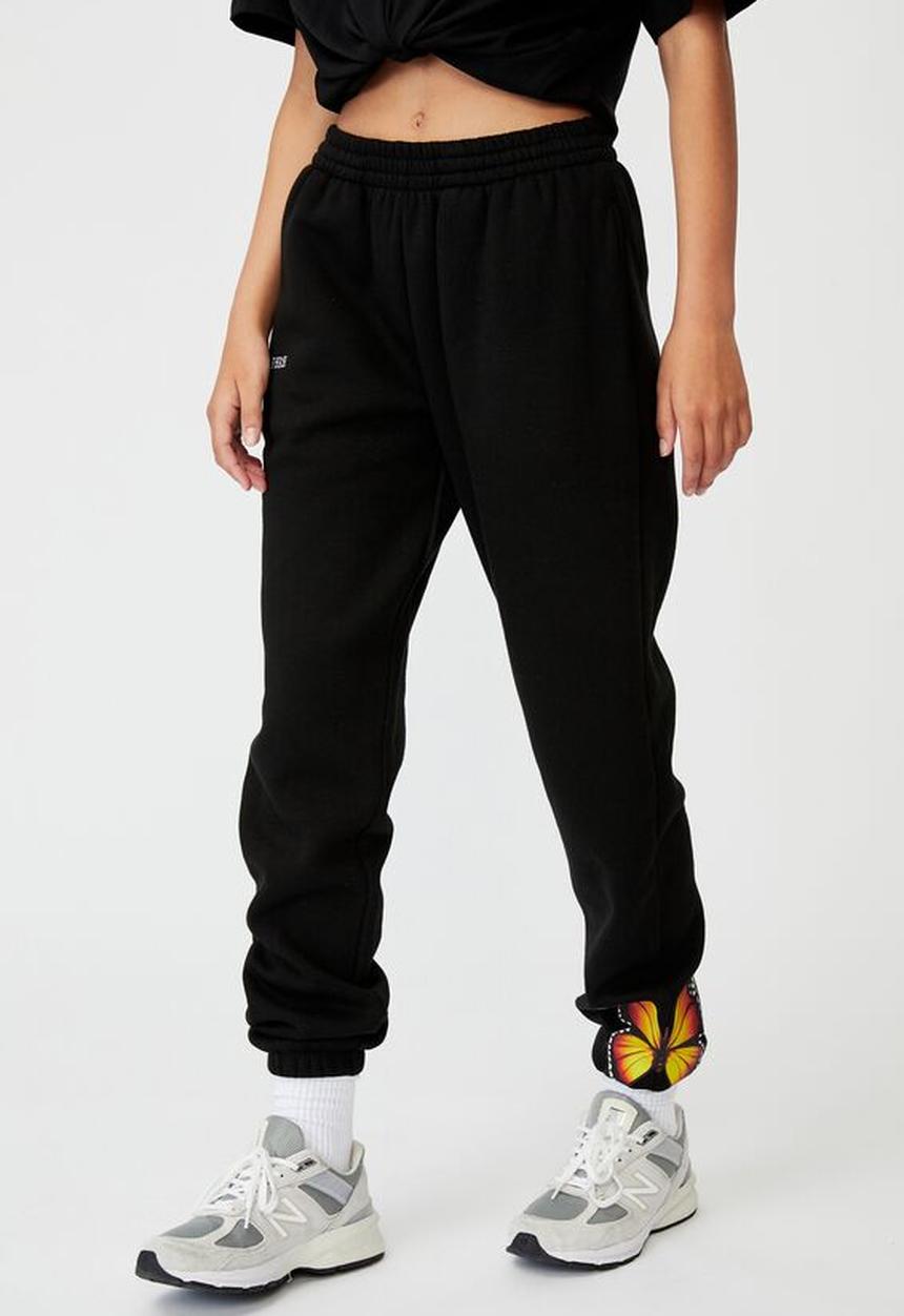 Factorie - Graphic trackpant - black