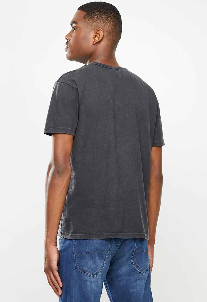 Lonsdale - Garment dye crew neck tee - charcoal