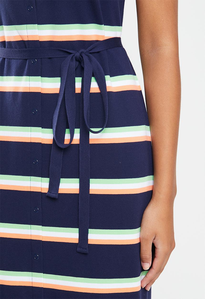 POLO - Bernadine stripe longer length golfer dress - multi