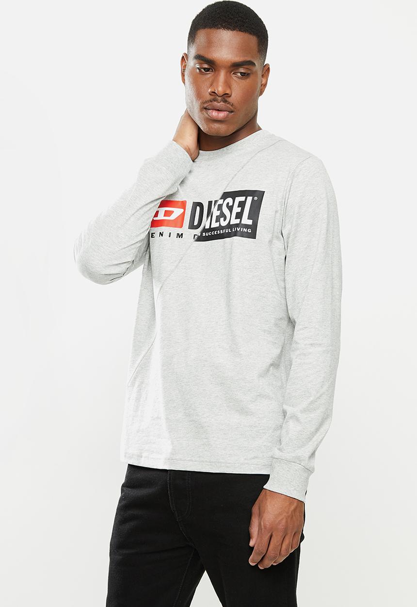 Diesel  - T-diego-ls-cuty T-shirt - grey