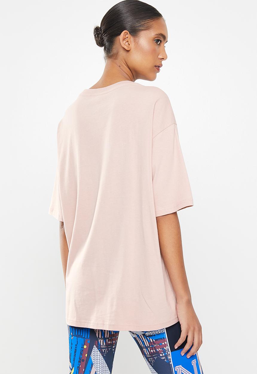 New Balance  - Essentials stacked logo oversized tee - pink