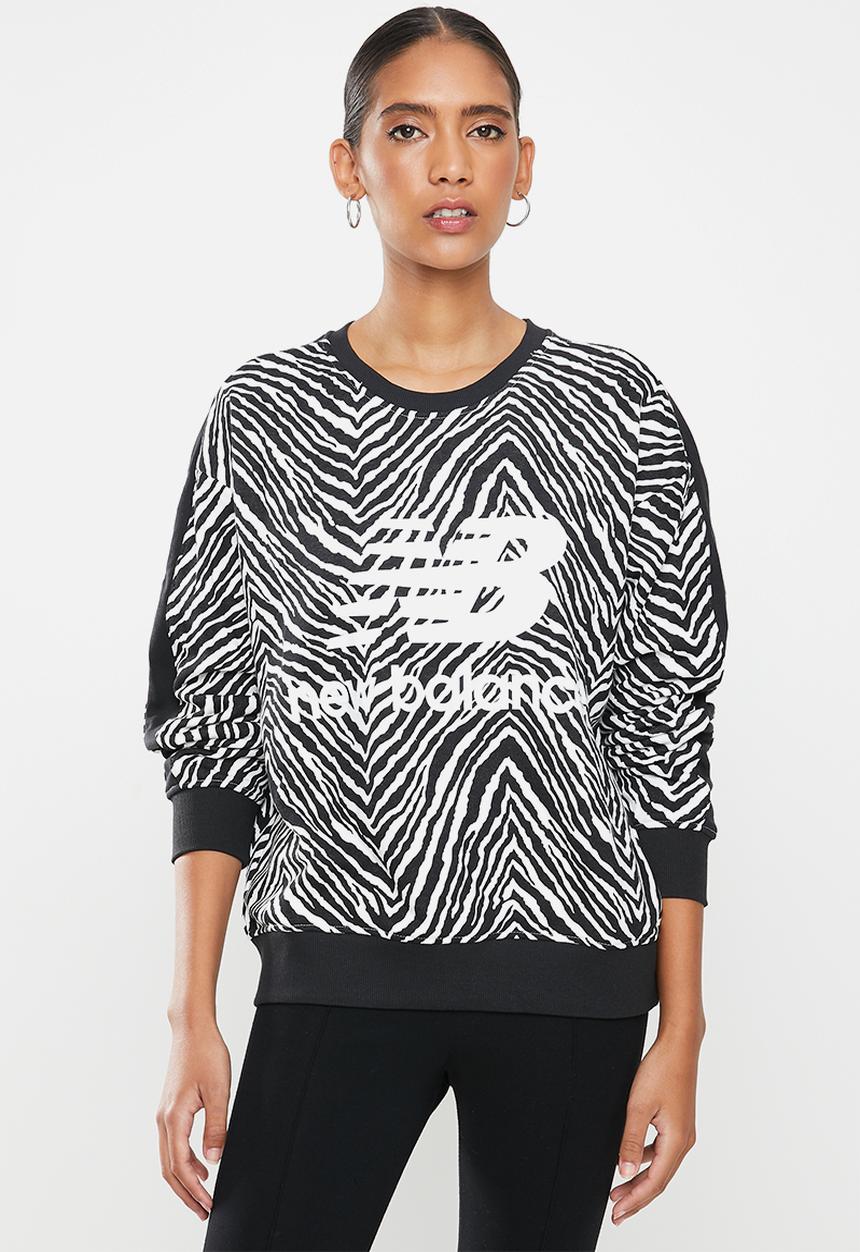 New Balance  - Athletics animal print crew print - white & black 