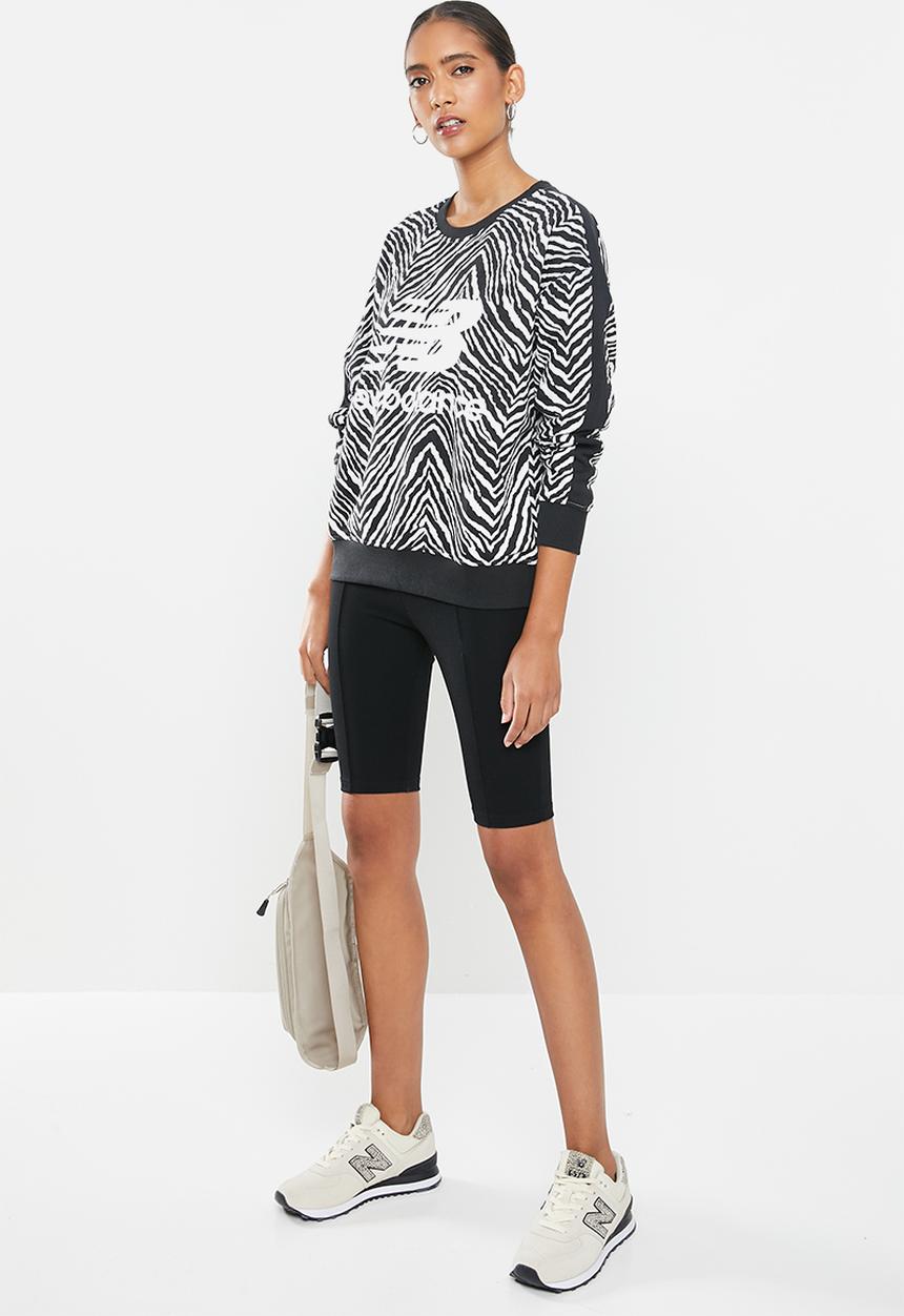 New Balance  - Athletics animal print crew print - white & black 