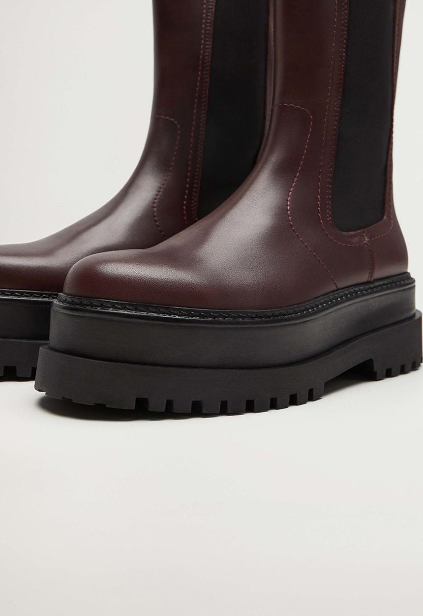 MANGO - Renoir leather boot - dark red
