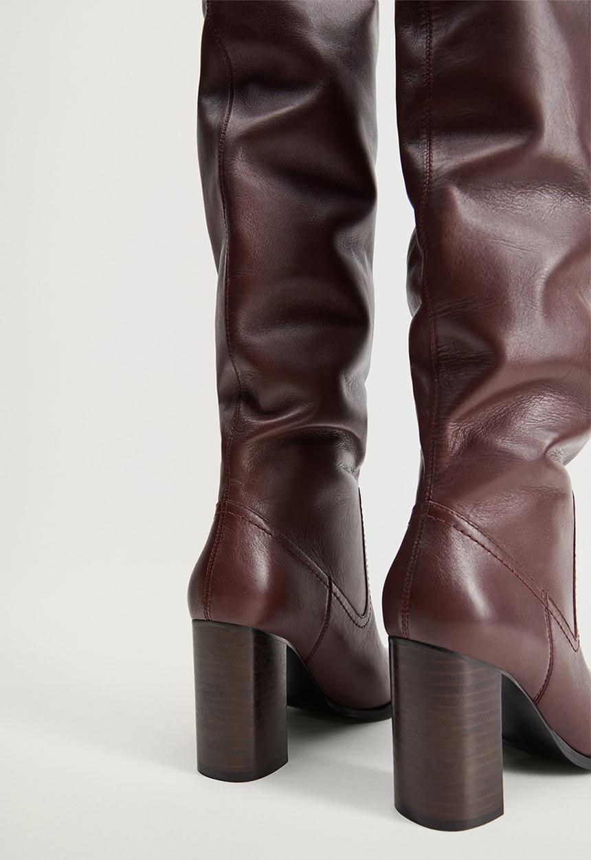 MANGO - Boby leather boot - dark red