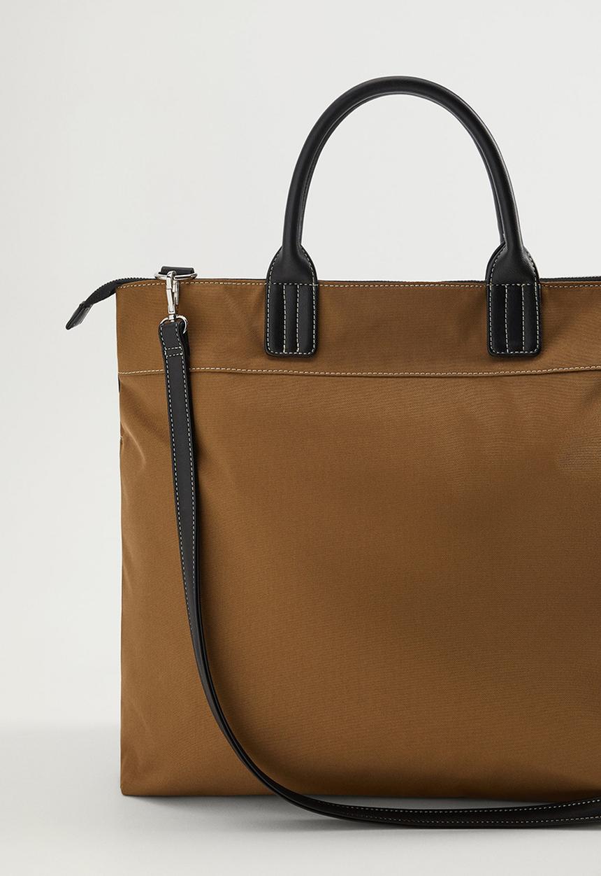 MANGO - Handbag tote - brown