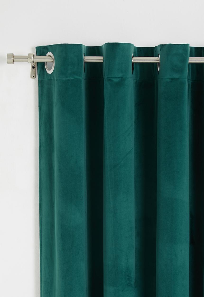 Sixth Floor - Velvet eyelet curtain 2 pack - teal green