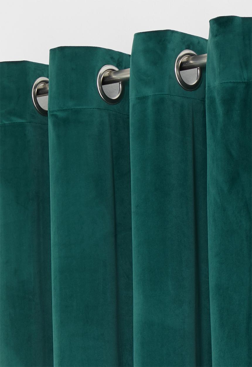 Sixth Floor - Velvet eyelet curtain 2 pack - teal green