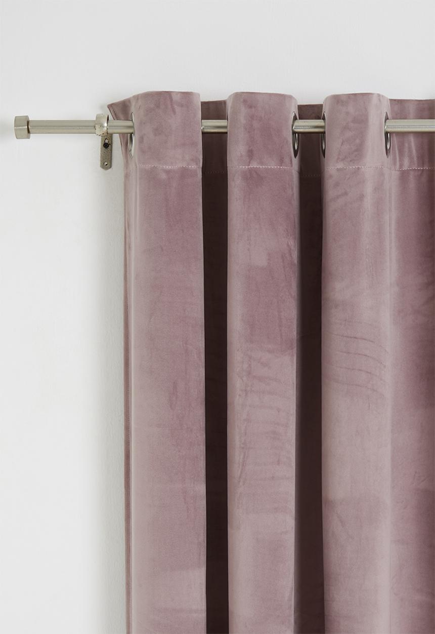 Sixth Floor - Velvet eyelet curtain 2 pack - dusty pink