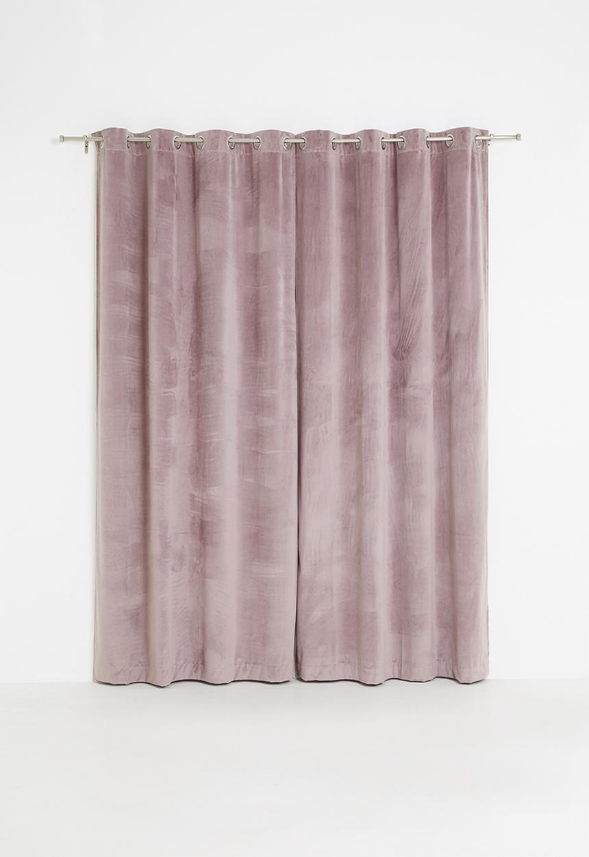 Sixth Floor - Velvet eyelet curtain 2 pack - dusty pink