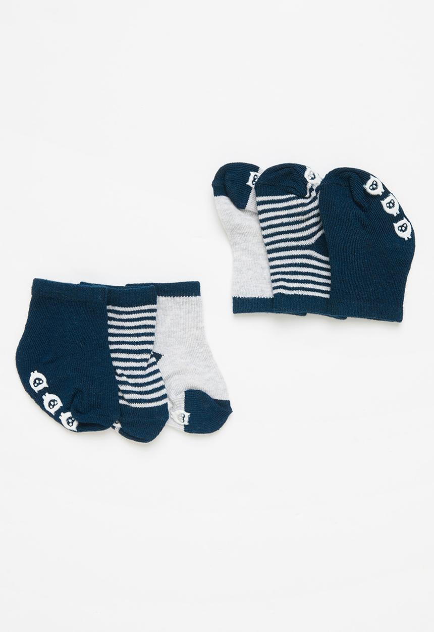 Cotton On - 3 Pack baby socks - navy & grey 