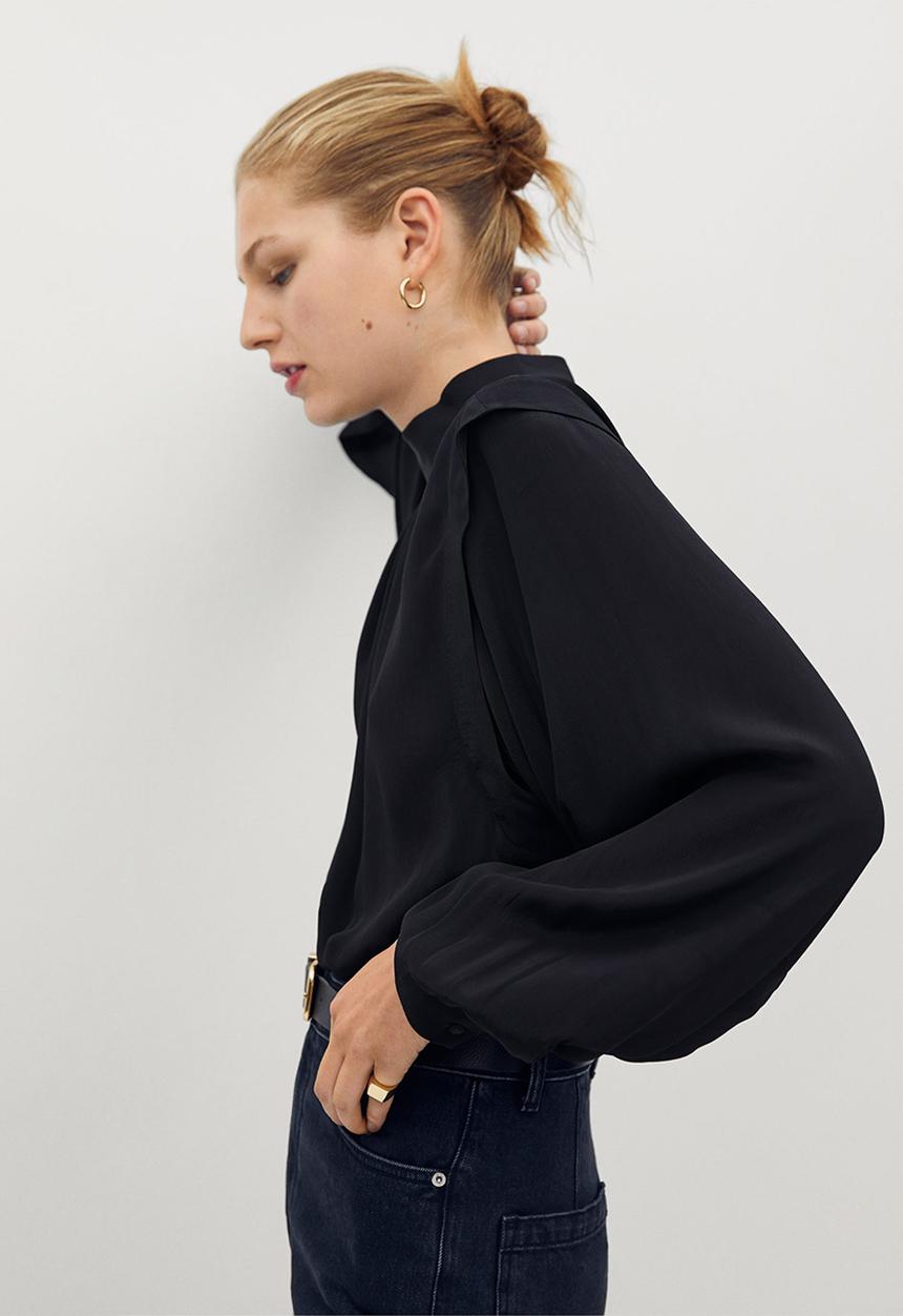 MANGO - Blouse masi - black