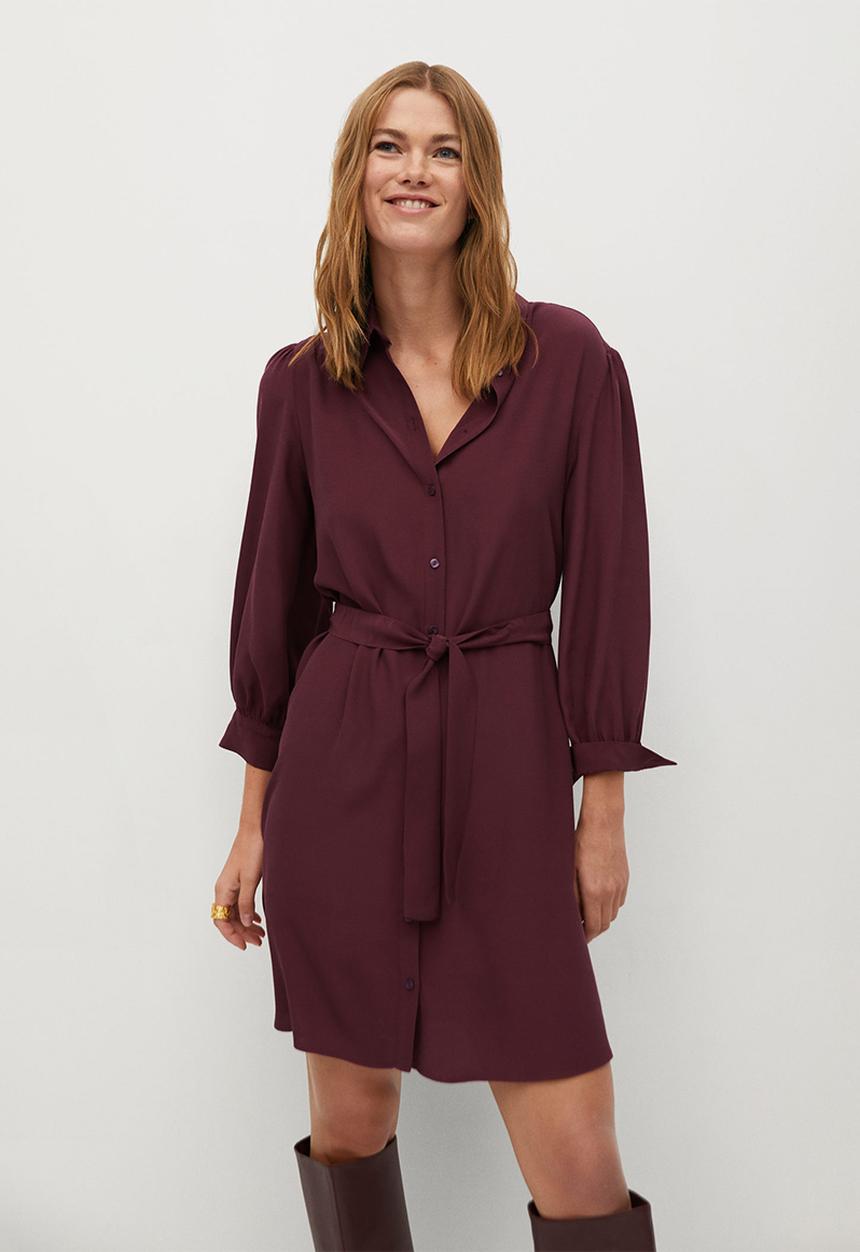 MANGO - Dress leandra - burgundy