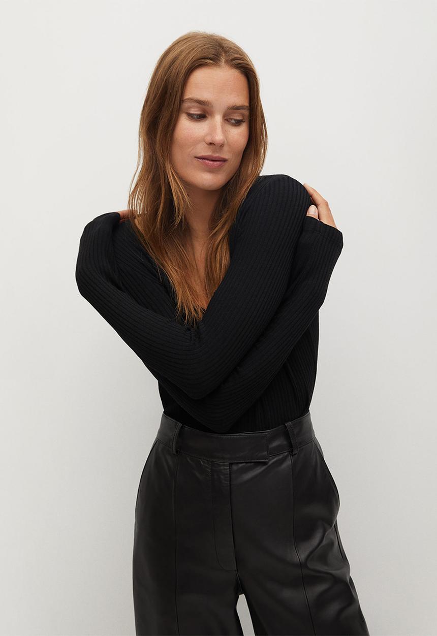 MANGO - T-shirt berta - black