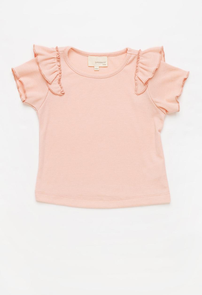 Superbalist Kids - Younger girls flounce sleeve top - pink