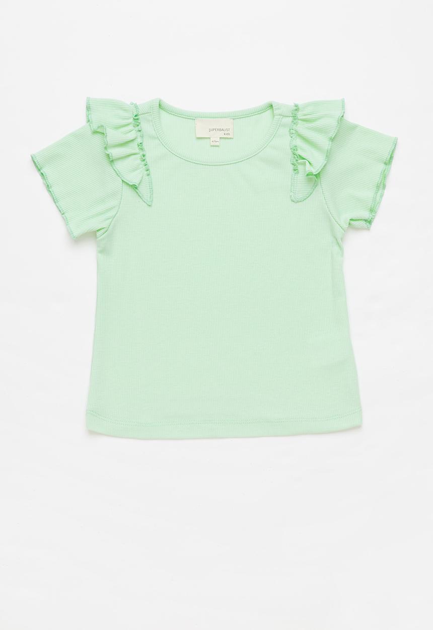 Superbalist Kids - Younger girls flounce sleeve top - mint