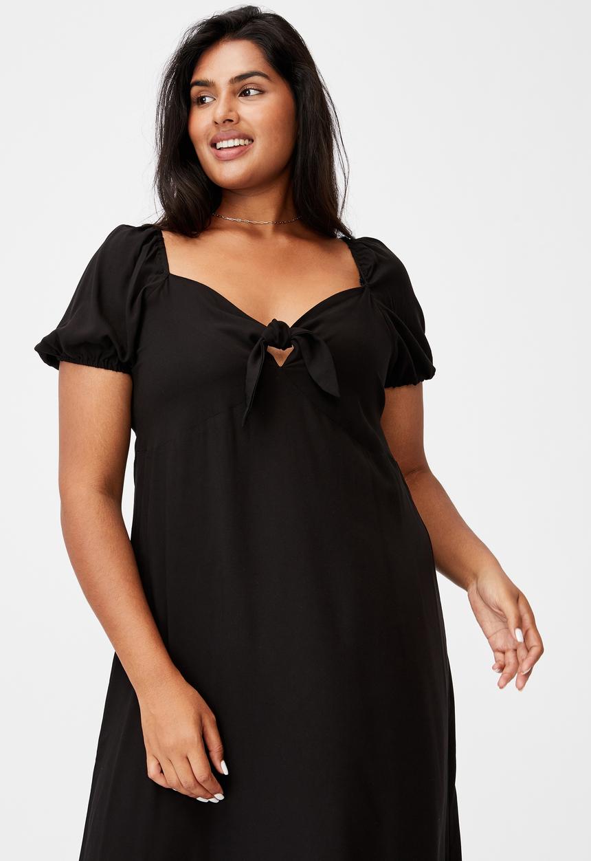 Cotton On - Curve woven casey midi dress - black