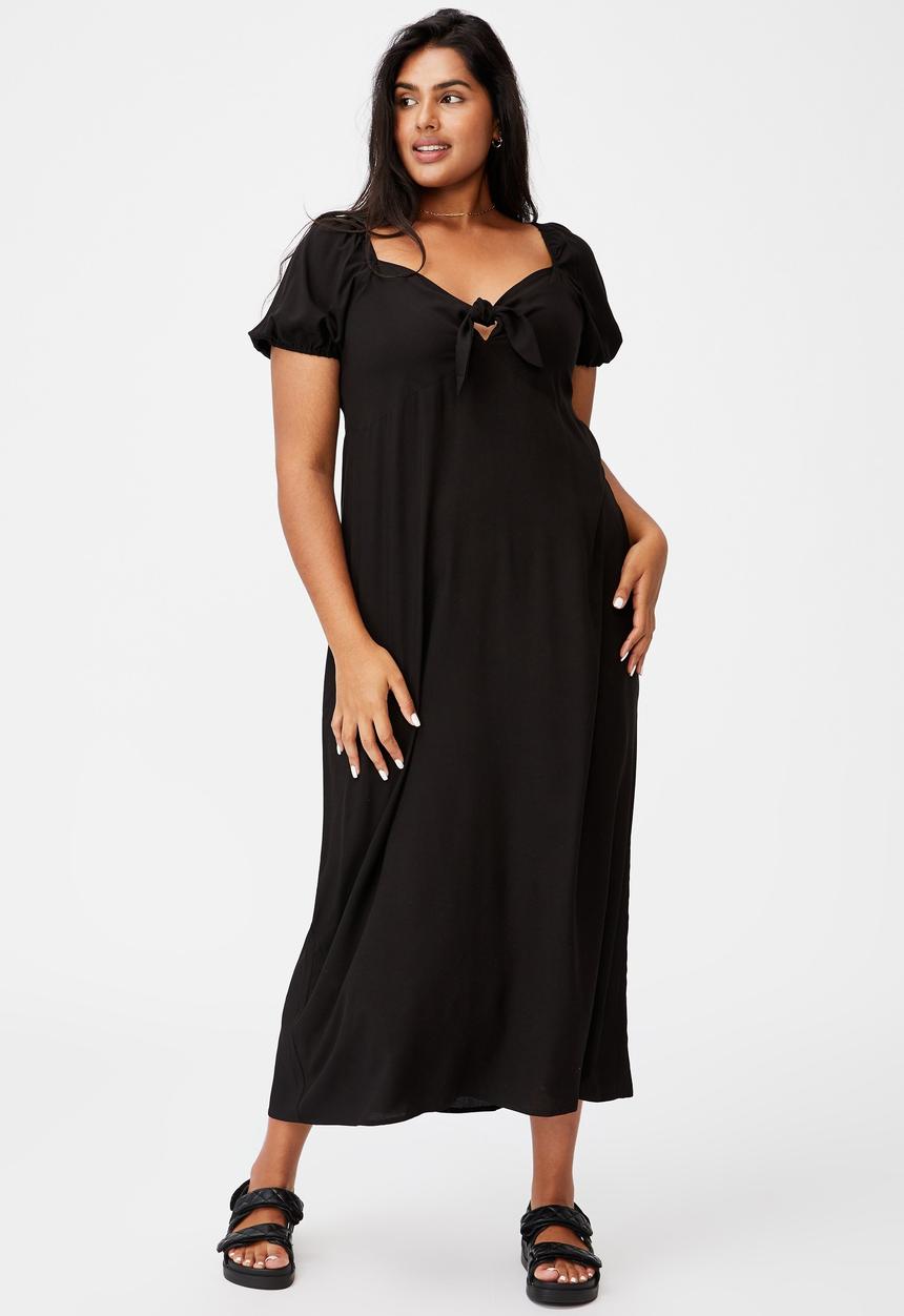 Cotton On - Curve woven casey midi dress - black