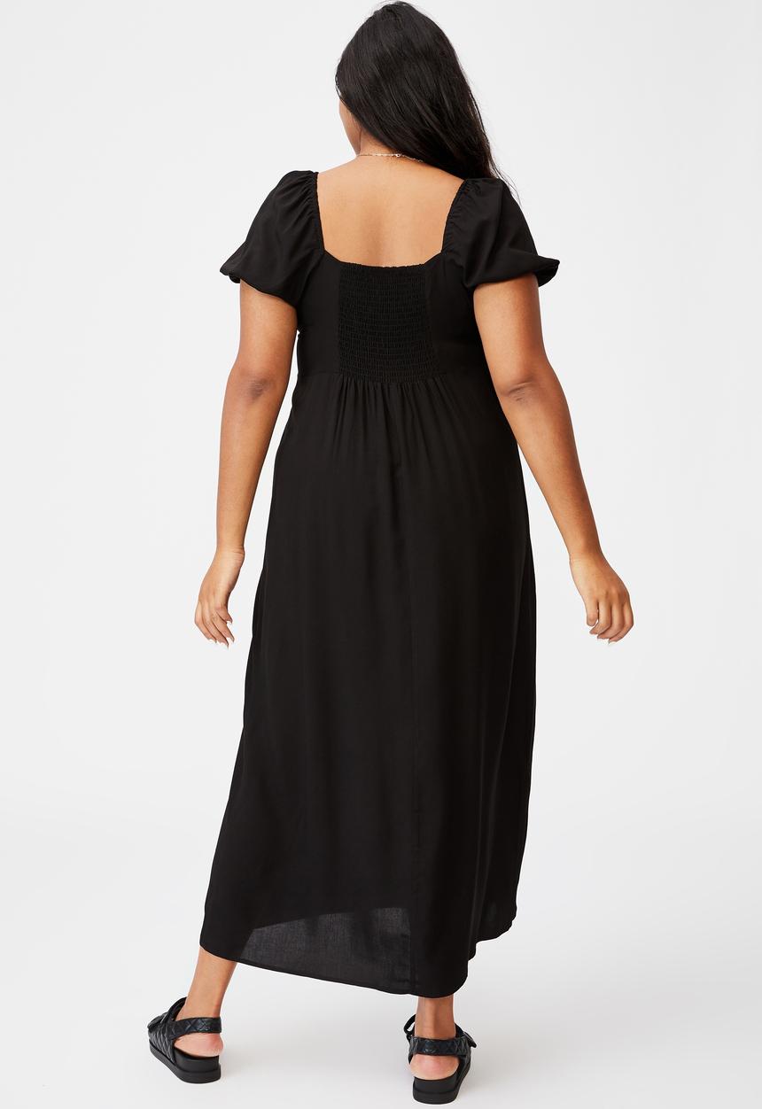 Cotton On - Curve woven casey midi dress - black