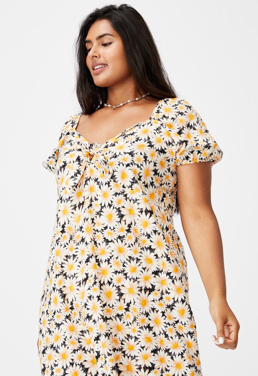 Cotton On - Curve woven casey midi dress - josie daisy black