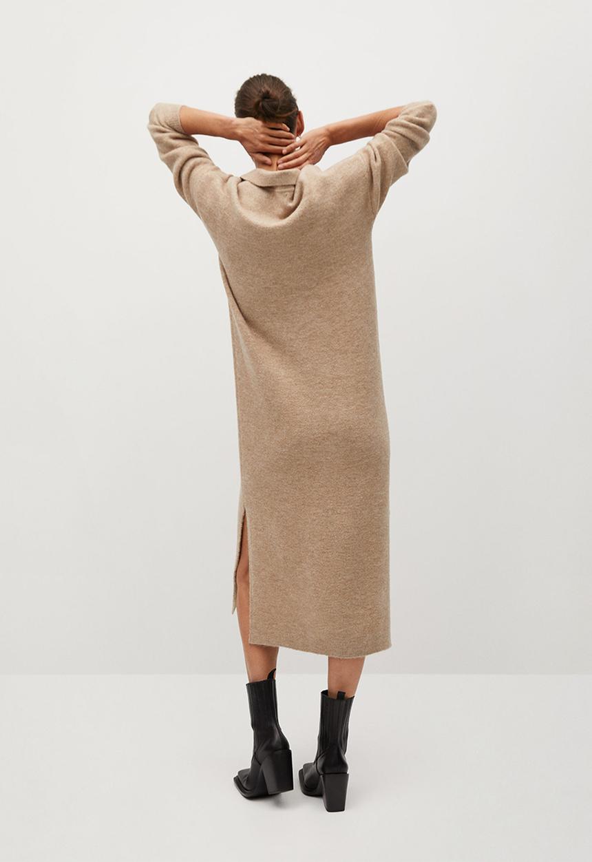 MANGO - Dress polin - beige