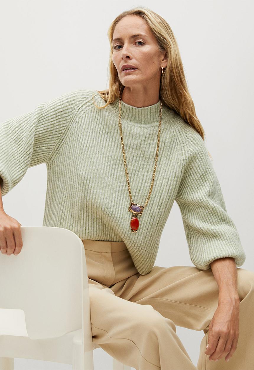 MANGO - Sweater merlo - pastel green