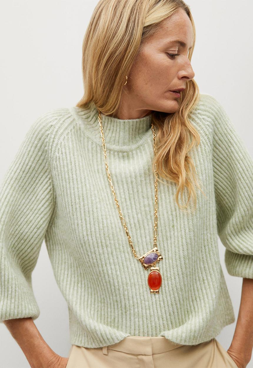 MANGO - Sweater merlo - pastel green