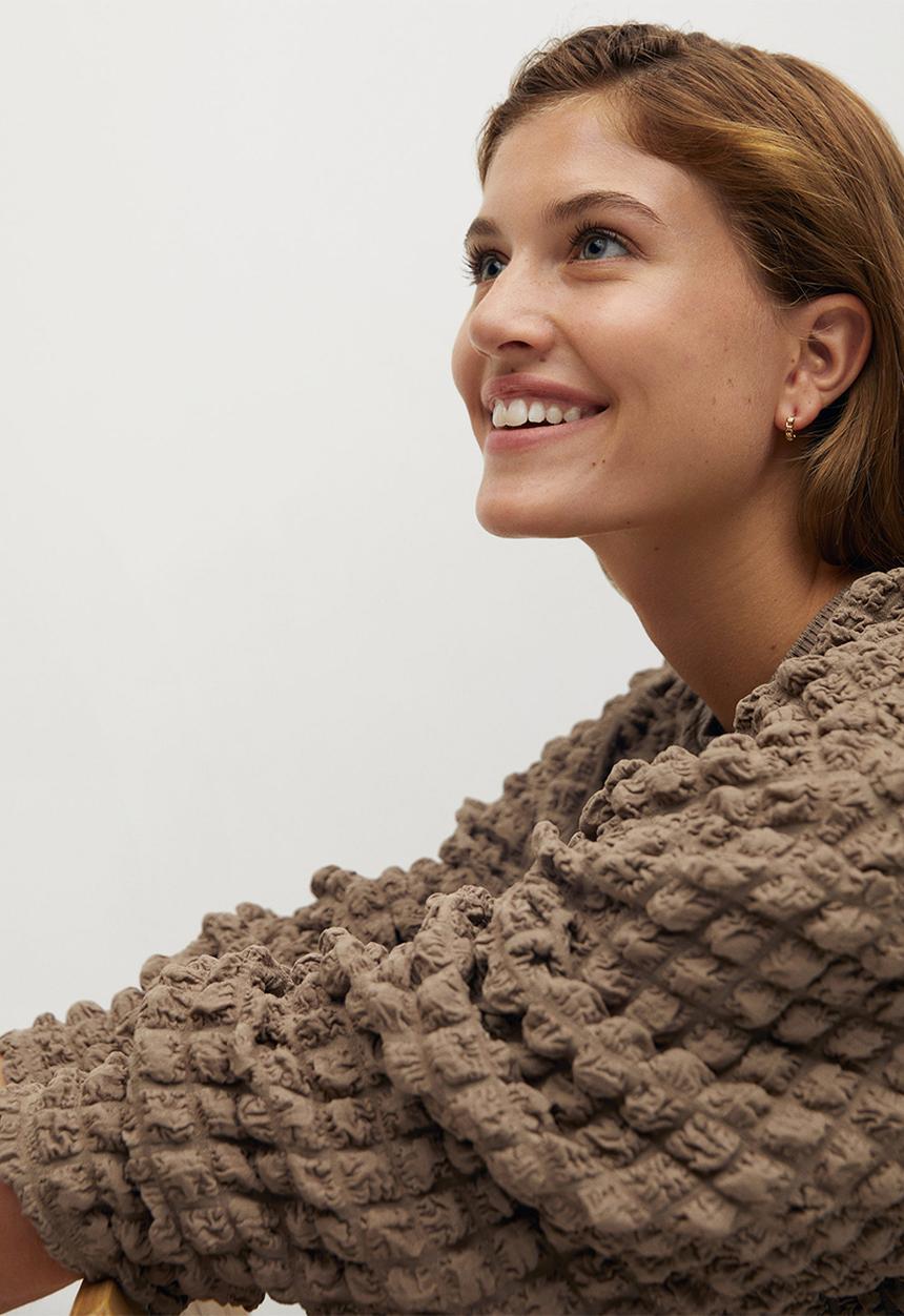 MANGO - Sweatshirt pompas - medium brown
