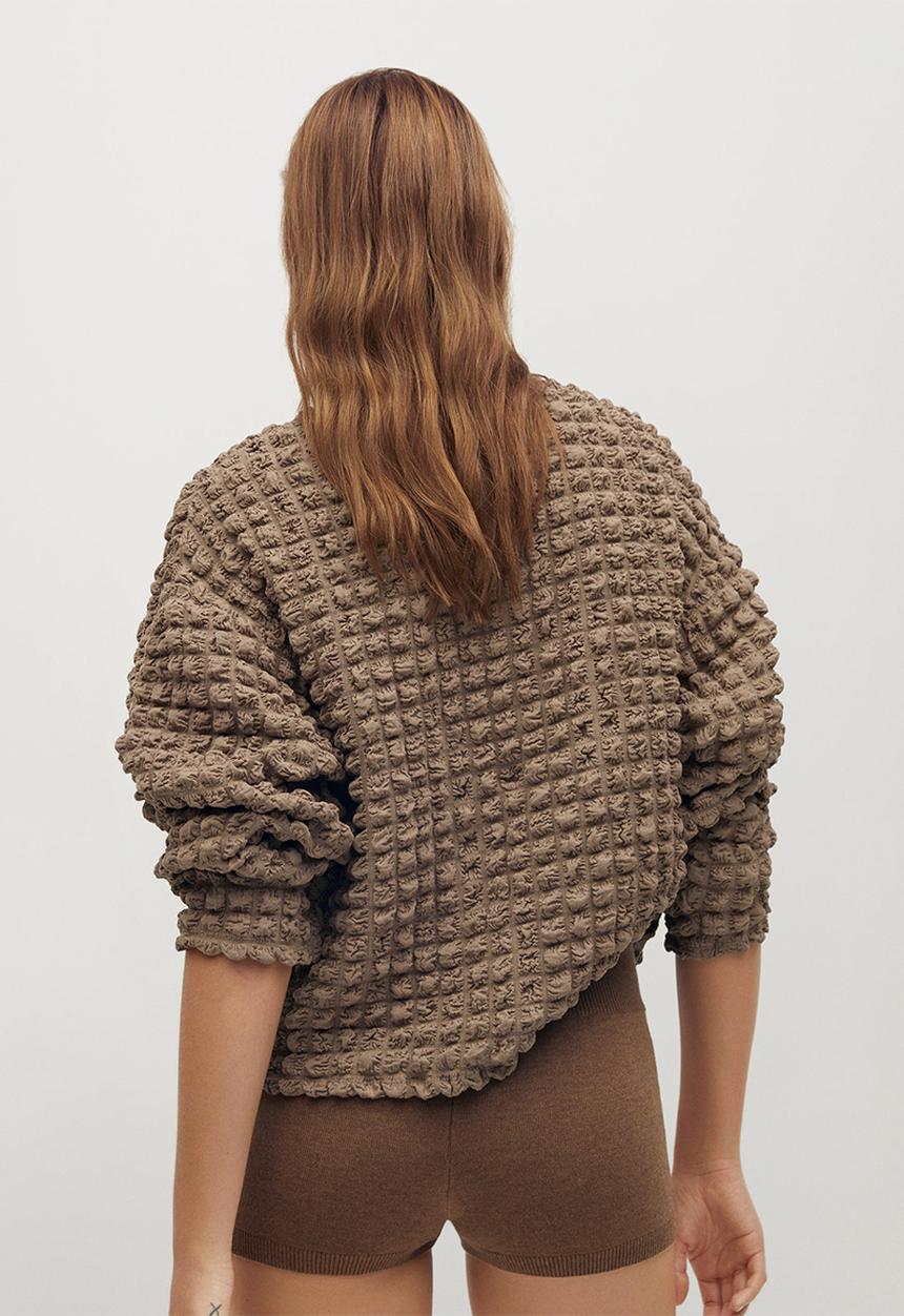 MANGO - Sweatshirt pompas - medium brown