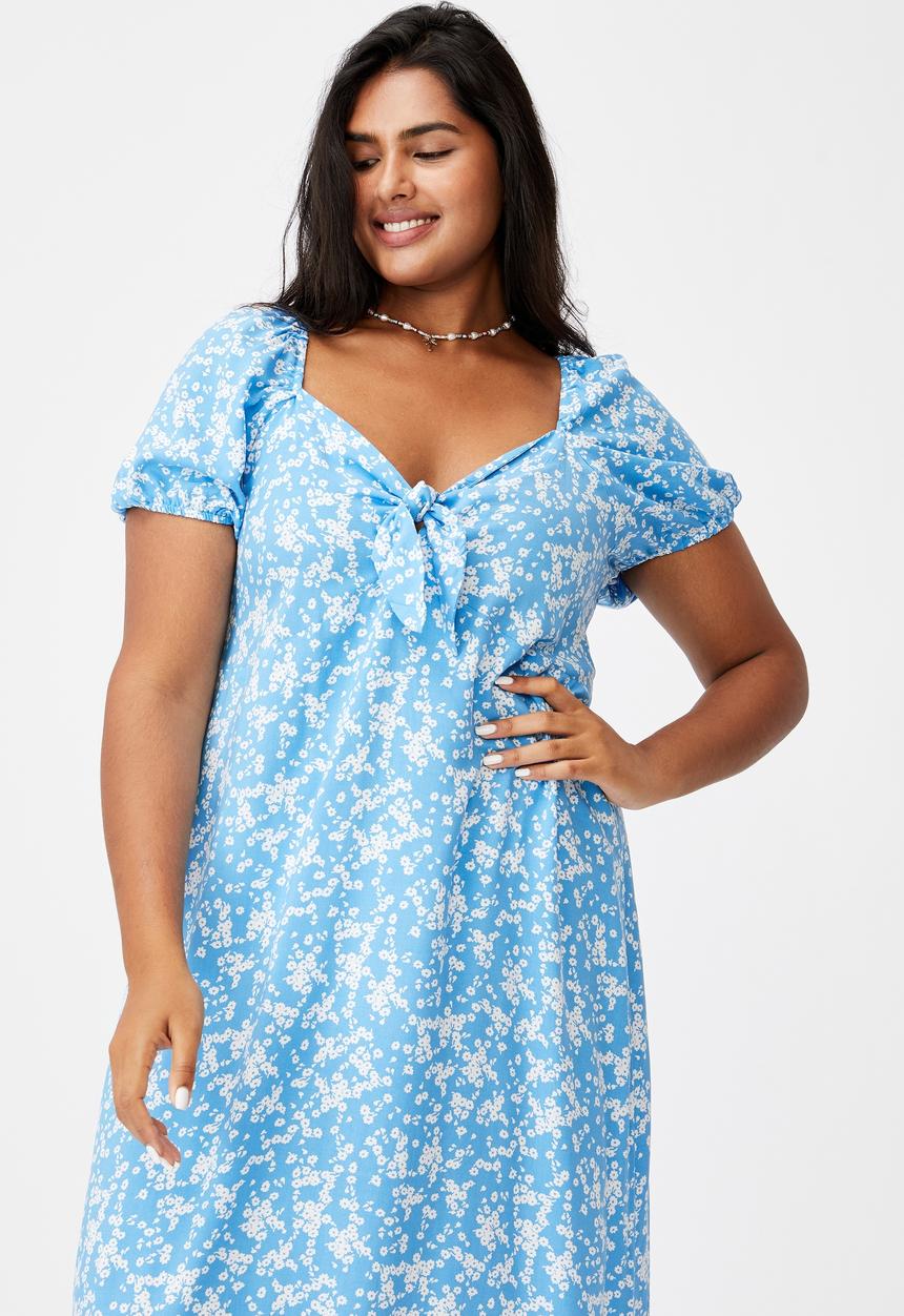 Cotton On - Curve woven casey midi dress - lena ditsy classic blue