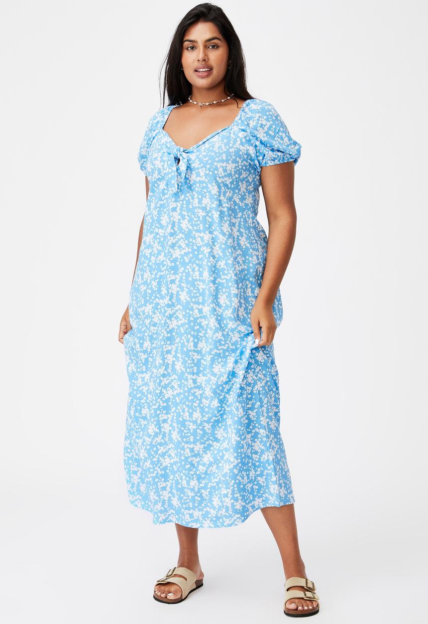 Cotton On - Curve woven casey midi dress - lena ditsy classic blue