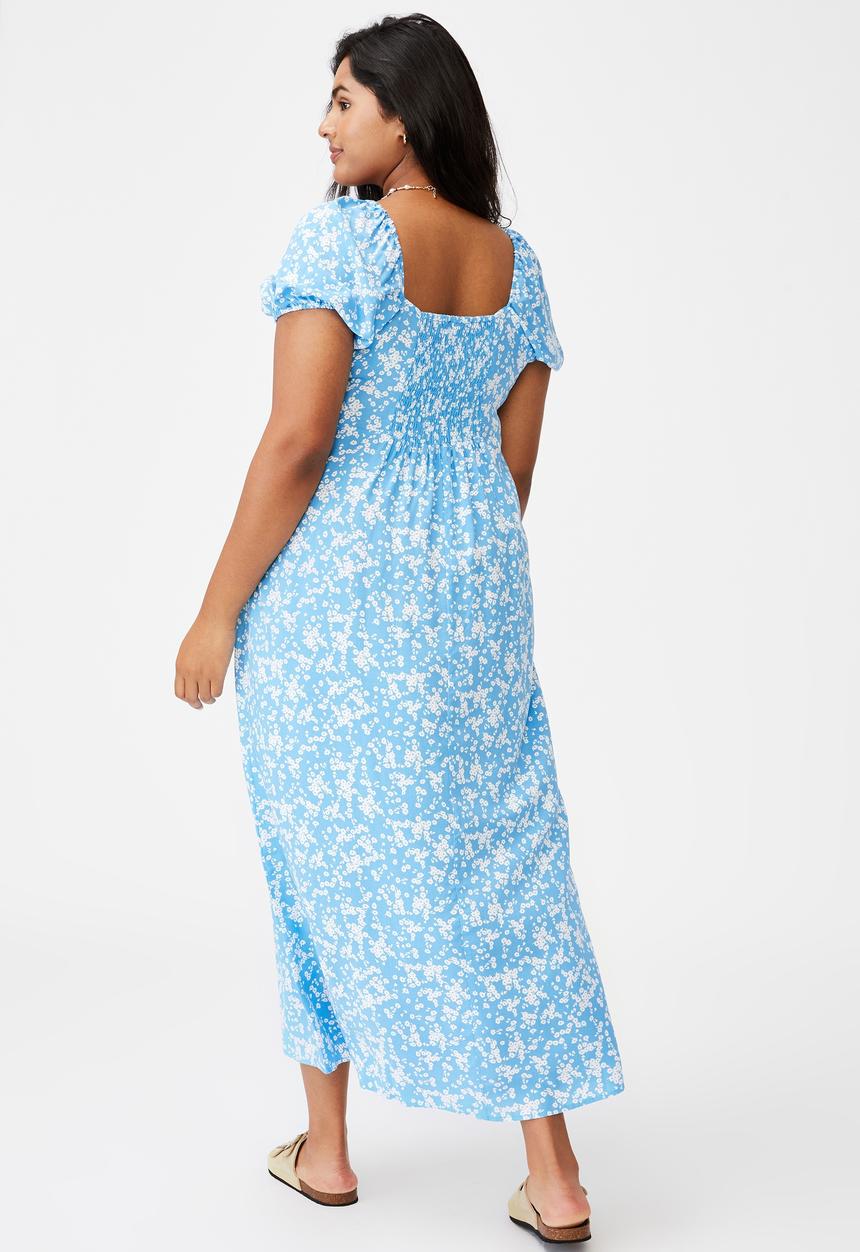 Cotton On - Curve woven casey midi dress - lena ditsy classic blue