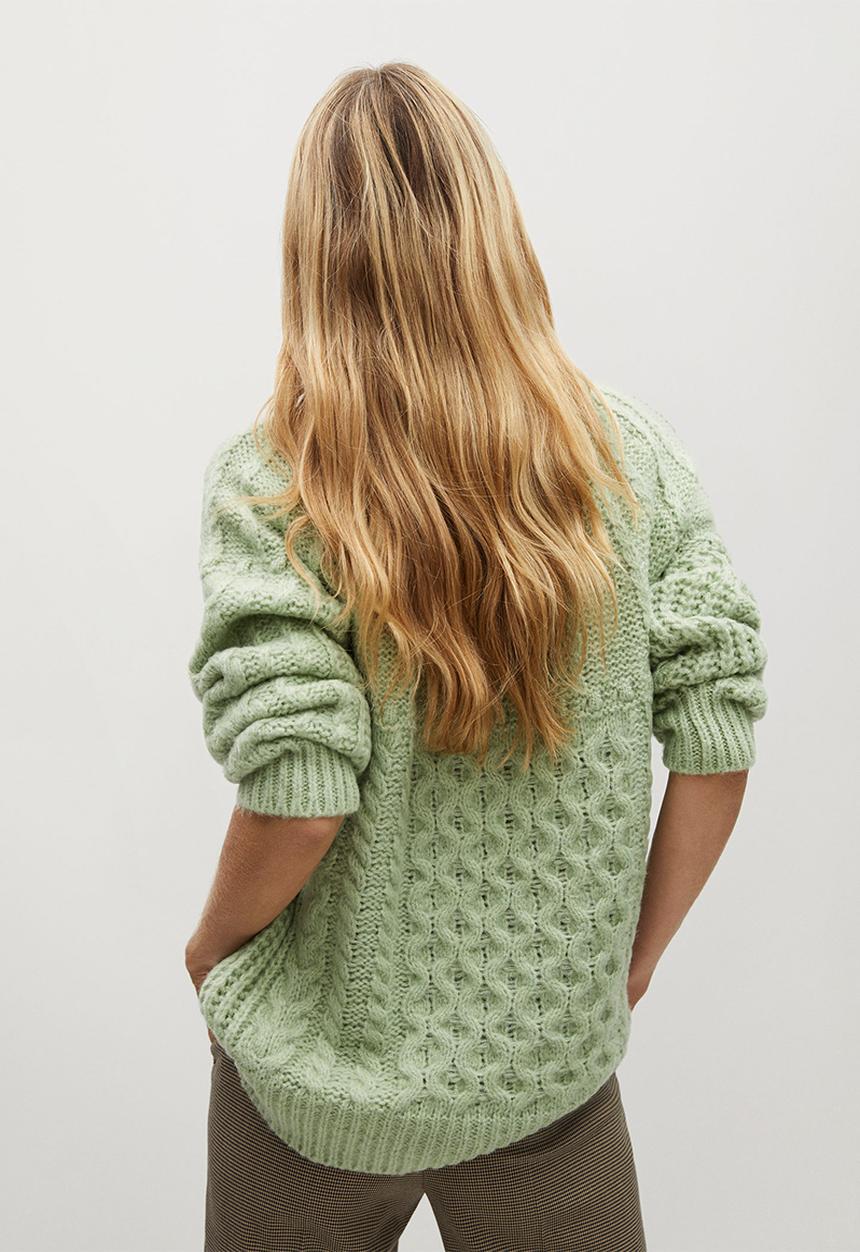 MANGO - Sweater handia - light pastel green