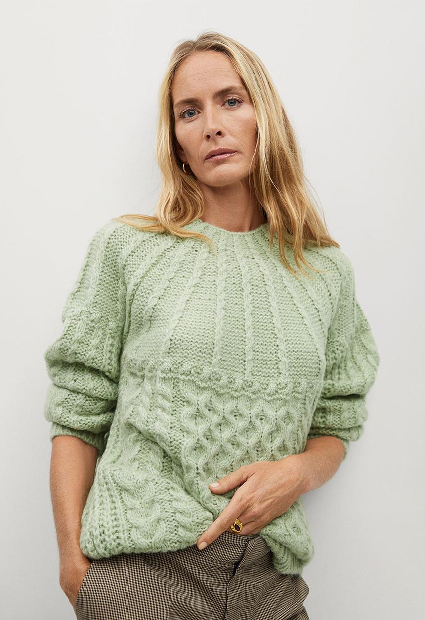 MANGO - Sweater handia - light pastel green