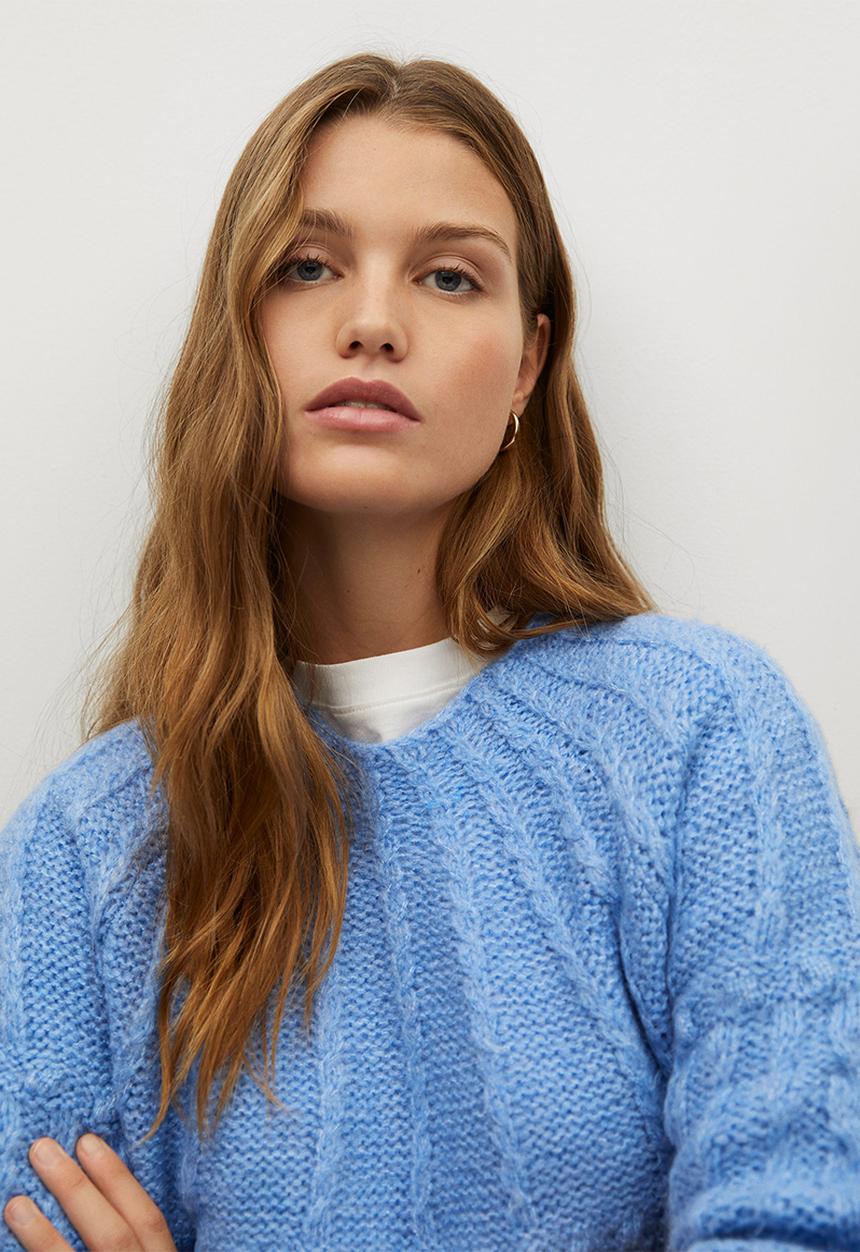 MANGO - Sweater handia - light pastel blue