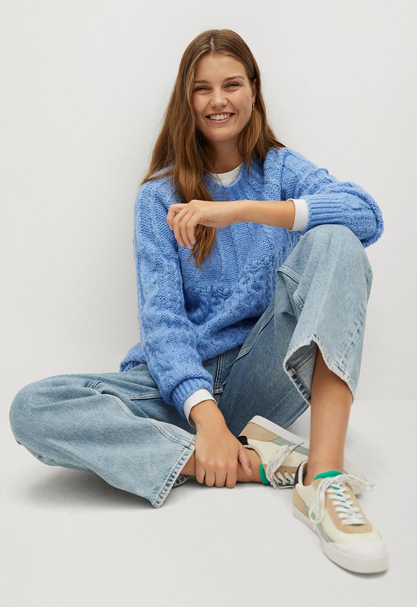 MANGO - Sweater handia - light pastel blue