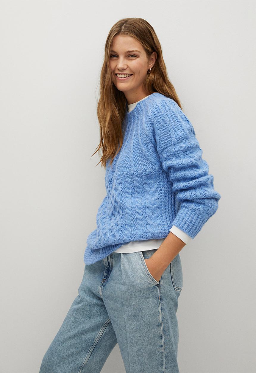 MANGO - Sweater handia - light pastel blue