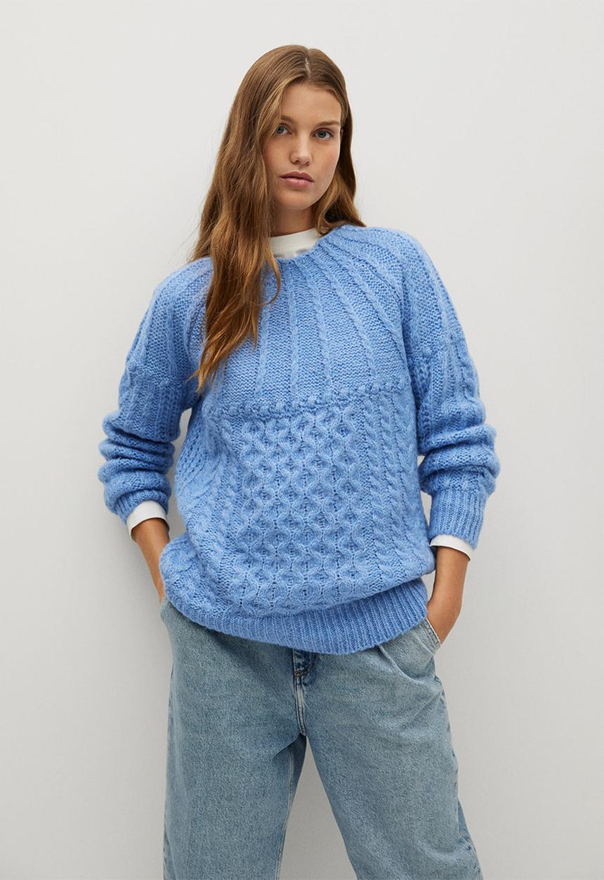 MANGO - Sweater handia - light pastel blue