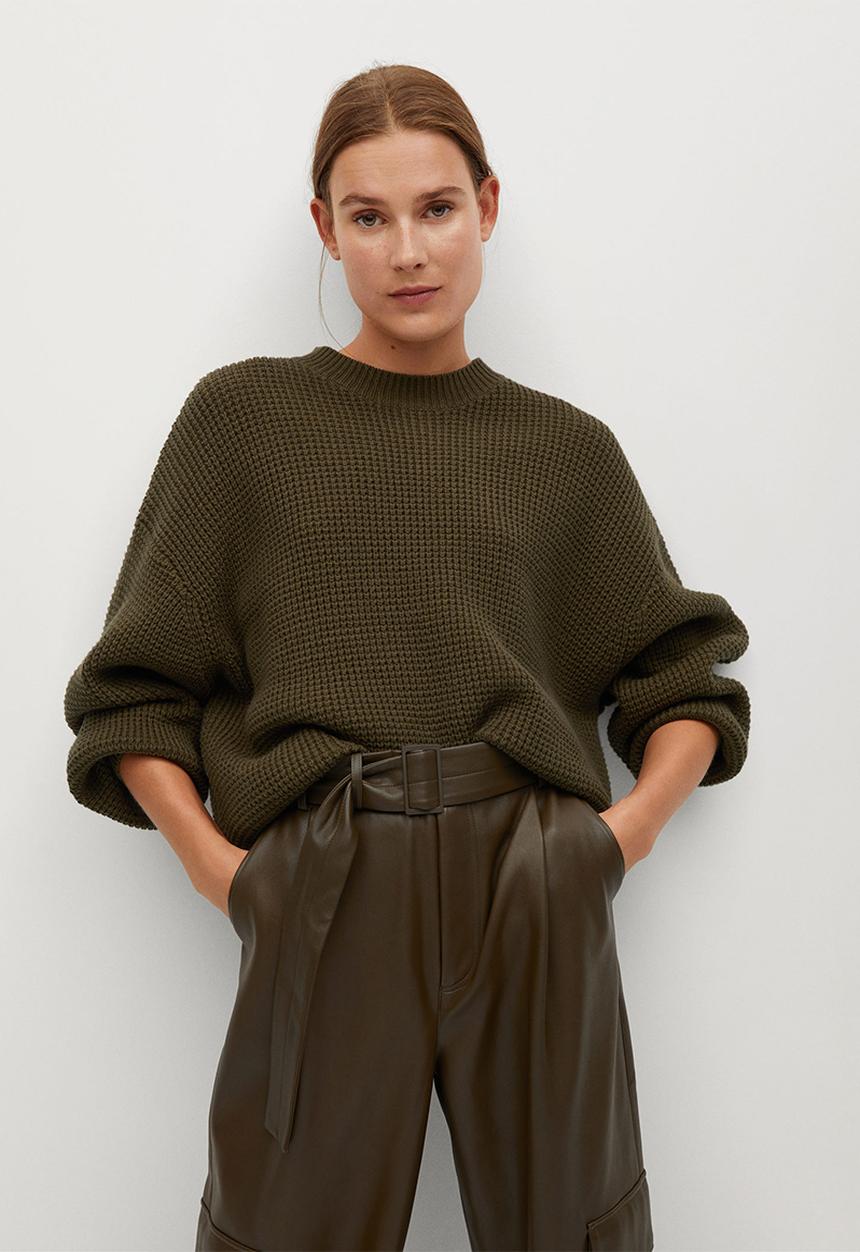 MANGO - Sweater grape - khaki