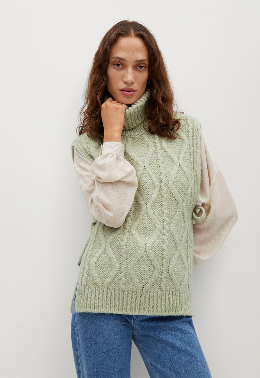 MANGO - Waistcoat manati - light pastel green