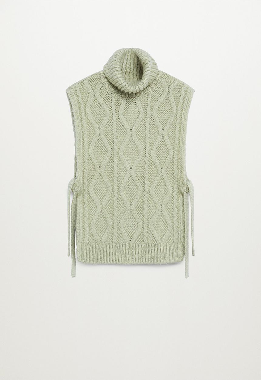 MANGO - Waistcoat manati - light pastel green