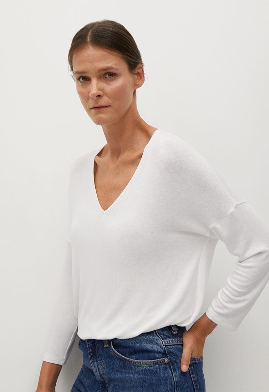 MANGO - T-shirt piceasy - white 
