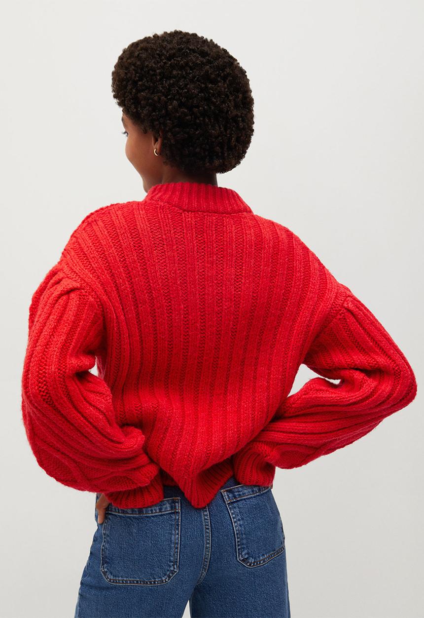 MANGO - Sweater zippo - red