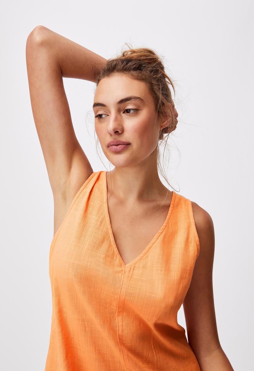 Cotton On - Woven jess tie back romper - melon