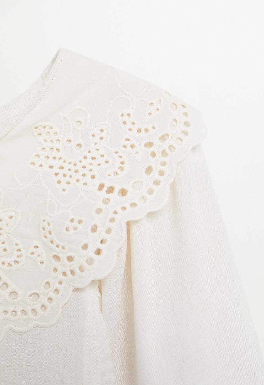 MANGO - Blouse roro - white