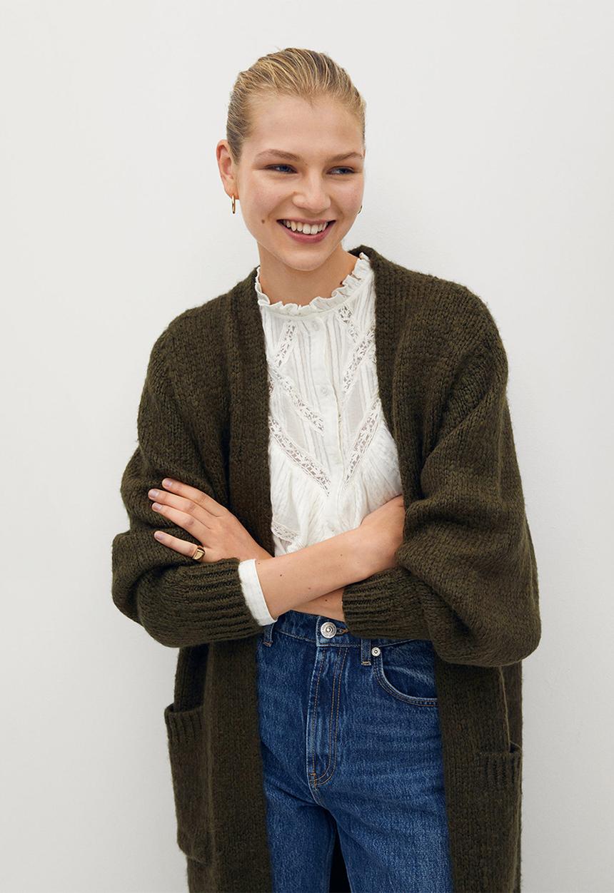 MANGO - Cardigan bigger - khaki