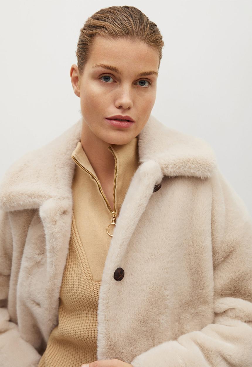 MANGO - Coat woodi - beige