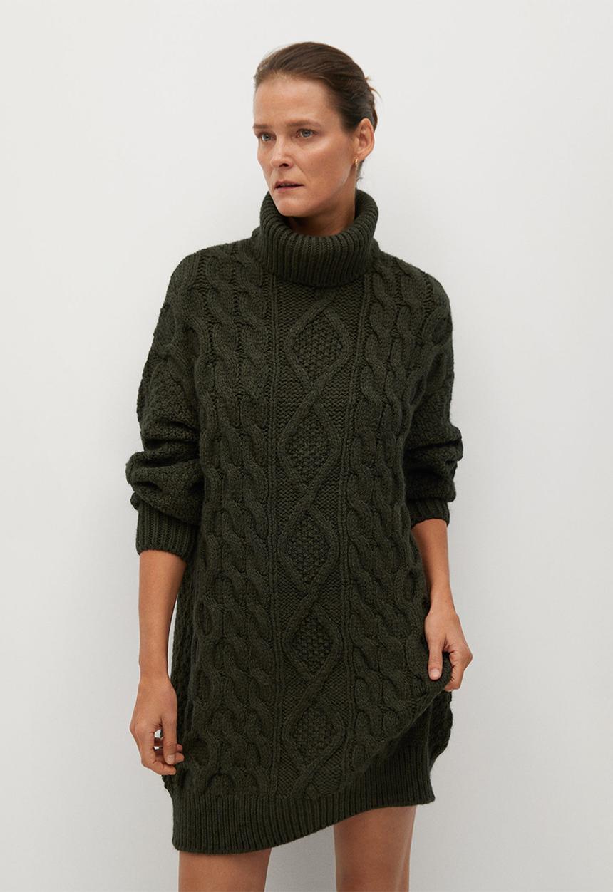MANGO - Dress mara -khaki