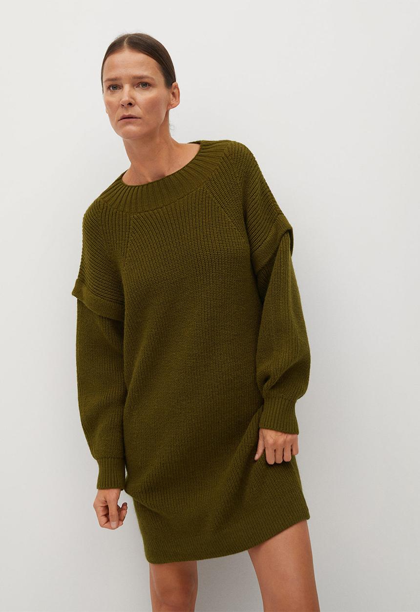 MANGO - Dress regy - dark green